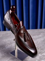 Men&#39;s Handmade Brown Tasselled Loafer  Dress Shoes Original Leather Loaf... - €111,47 EUR+