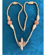 Hand Carved Wood Bird, Sundial, Leaf, Beaded Necklace from New Mexico - £4.26 GBP