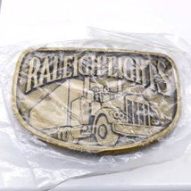 Vintage Raleigh Lights Belt Buckle, Brass Semi Truck - £49.83 GBP