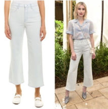 J Brand High Rise Joan Crop Denim Jeans  Size 25 White Blue Frayed Hem N... - £23.02 GBP