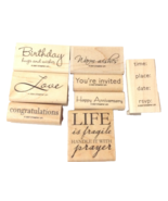 Stampin Up Rubber Stamp Set of 8 Thank You Birthday Love Life is Fragile... - $12.62