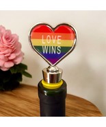 Rainbow Heart Wine Stopper with Yellow Rubber Ring – Contemporary Pride ... - $7.95