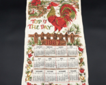 Vintage Linen Calendar Tea Towel 1967 Rooster Top O&#39; The Day Farm - $14.99