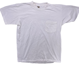 Tennessee River T-Shirt Size Large White Pocket Blank 1990&#39;s USA Made Vi... - £15.76 GBP