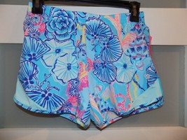 Lilly Pulitzer Bali Blue Once Upon A Tide Oc EAN Trail Shorts Size Xxs Women&#39;s - £35.49 GBP