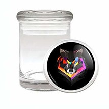 Rainbow Wolf Em4 Medical Glass Stash Jar 3&#39;&#39; X 2&#39;&#39; Herb And Spice Storag... - $148.18 MXN