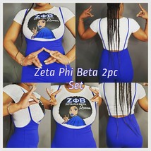 Zeta Phi Beta Sorority Top And Bottom Set 2PC Zeta Phi Beta Queen Set - £31.85 GBP