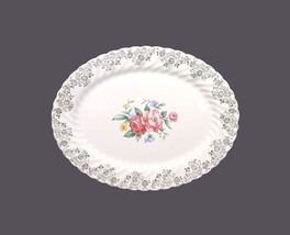 Johnson Brothers oval platter. Roses, filigree. Snowhite Regency England. - $70.85