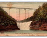 Upper Falls and Bridge Letchworth State Park Portage New York NY DB Post... - $2.92