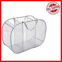Lightweight Portable Laundry Sorter with Three Compartments in Paloma Gray - $326.21 MXN