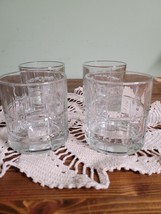 Anchor Hocking Tartan Clear Double Old Fashioned Glasses  Set of 4 - £10.95 GBP