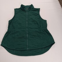 Blue Mountain RN#129746 Women's Green Quilted Full Zip Pockets Fleece Vest Sz L image 11