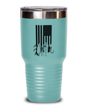 Fishing and Hunting Tumbler Hunting and Fishing American Flag Teal-T-30oz  - £24.87 GBP