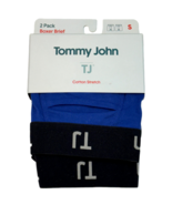 Tommy John Cotton Stretch Boxer Brief Pair (2) Men S (28-30) Blue Black Combo - $15.81