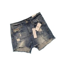 Rue 21 Girls Eco Jean 5/6 High-Waisted  Denim Short Raw Hem NWT  Waist 28&quot; - £11.14 GBP