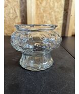 Vintage Clear Glass Footed Compote Panel Pedestal Floral Bowl 4 1/2&quot; Y13 - €19,24 EUR