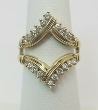 Round Cut Diamond Womens Enhancer Wrap Engagement Ring 14K Yellow Gold F... - £103.35 GBP