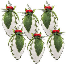 7&#39; Iced Pinecone Ornaments Set 6 | Christmas Holiday Tree Decor - $60.99