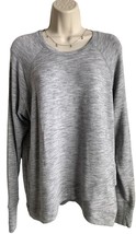 Athleta Women’s Large Gray Asymmetric Sweatshirt Long Sleeve Workout Exercise - £15.22 GBP