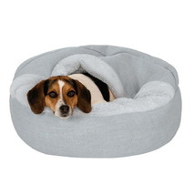 Plush &amp; Performance Linen Hooded Donut Pet Bed for Dogs &amp; Cats - Mist Gr... - $728.41 MXN