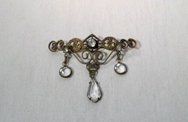 Vintage Signed Hobe Rhinestone Crystal Dangle Brooch Pin K1028 - $94.05