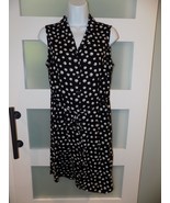 Apt.9 Black W/Polka-Dot Sleeveless Button Down Belted Dress Size 10 Wome... - $31.20 CAD