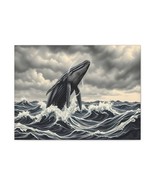 Canvas Wall Art, Sea Monster Breaching The Waves Asea  - $1,460.55 MXN