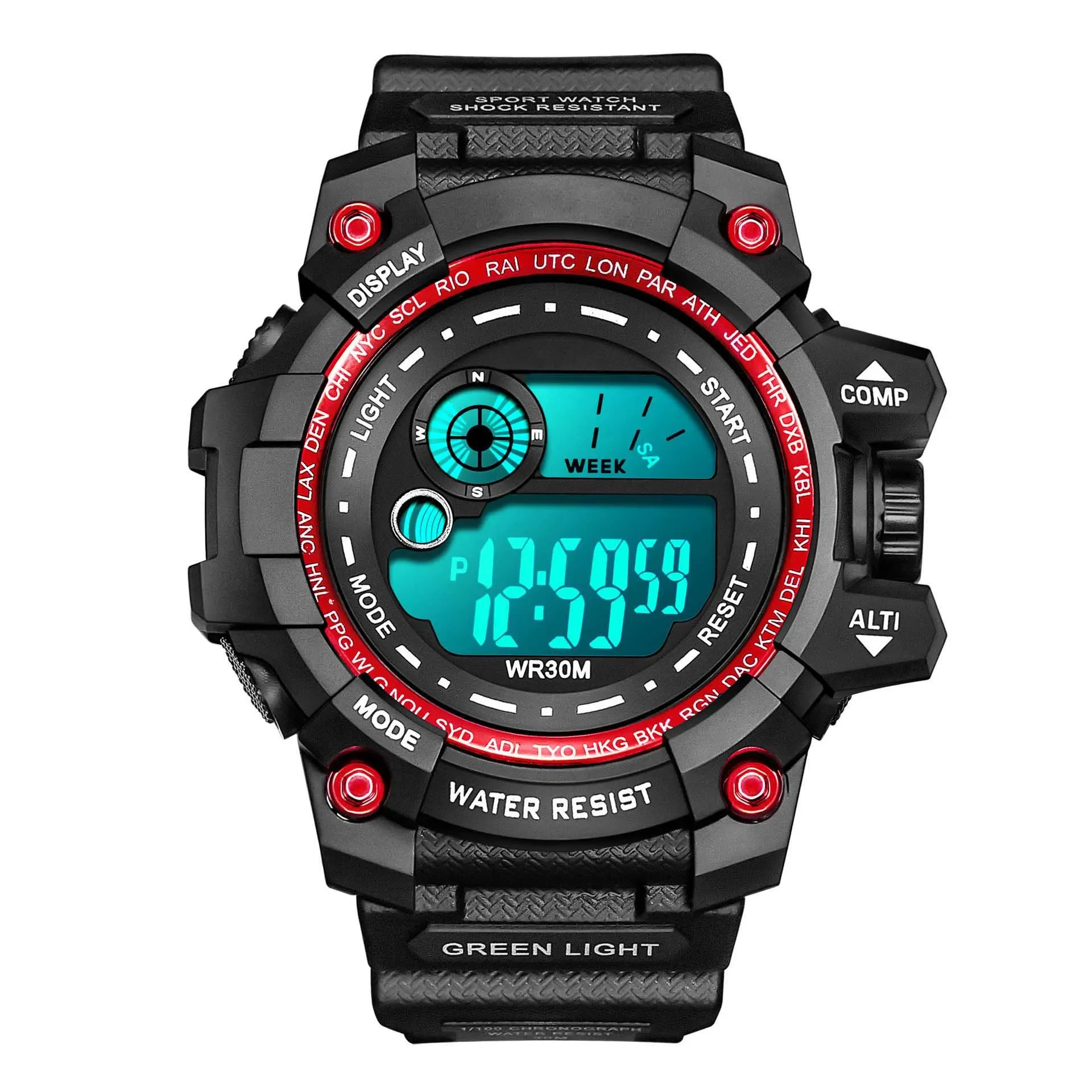 Men&#39;s LED Digital Watches 50mm Big Size Waterproof Men Sport Watch Date Army Mil - £12.40 GBP