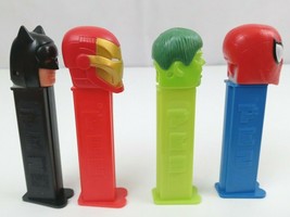 Vintage Lot of 4 Superhero Pez Dispensers Hulk, Batman, Spiderman, &amp; Iro... - $11.63