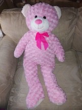 Hug Fun 36&quot; Pink Teddy Bear Plush Stuffed Animal Jumbo XL 258992 Ages 3+ Surface - £35.61 GBP