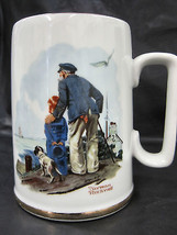 Mug 1985 Norman Rockwell Museum Looking Out to Sea Stein Cup Container Blue  - $19.95