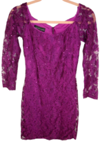 Vintage Jessica McClintock Plum Lace Bodycon Dress Made In USA Size 4 - $35.00