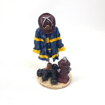 K&#39;s Collection Hero Firefighter Fireman Jacket &amp; Hat Figurine And Stand 5&quot; - $18.79