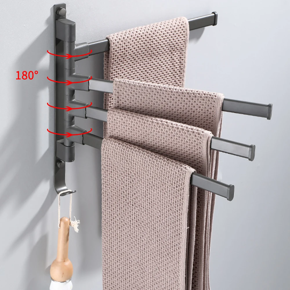 House Home Towel Bar Swivel Stand SA Aluminum 3/4/5 Rod Hanger Wall Mounted Stor - £37.68 GBP