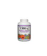 Natural Factors Vitamin C 500mg, 100% Natural Fruit Chew, Blueberry, Ras... - $16.36 CAD