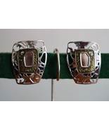 Vintage Edgar Berebi Abstract Earrings Signed Silver Toned Art Deco Pierced - $446.05 MXN