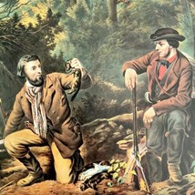 Mink Trapping Hunters 1955 Currier &amp; Ives Color Plate Antique Print DWEE36 - £31.41 GBP