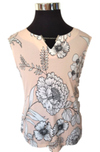 Calvin Klein Blouse Women&#39;s Size Medium Sleeveless Floral Multicolor Pul... - £13.45 GBP