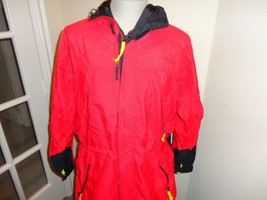 Vtg Red Sewn Marlboro Adventure Team Full Zip Hooded Nylon Jacket Adult L NICE - £35.56 GBP