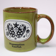 Massanutten WaterPark Coffee Mug Tea Cup Sandals By The Sea Shore Green &amp; Brown - $9.75