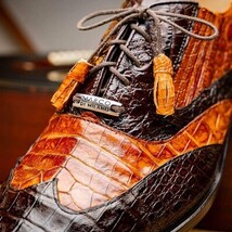 Men's Shoes Genuine caiman crocodile Luciano Brown / Cognac image 11