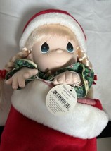 Vintage 1998 Precious Moments Doll In Stocking &quot;Christmas Eve&quot; Holly Berry - £9.94 GBP