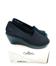 Callisto Women&#39;s Cake Walk Peep Toe Wedges- Black Mesh, US 7.5 - £14.90 GBP