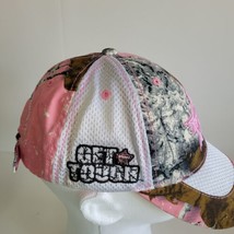 Professional Bull Riders- GET TOUGH-PBR Pink Camo Ladies Distressed Truckers Cap - £12.71 GBP