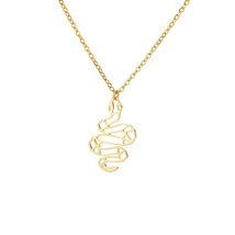 Hollow Snake Pendant Necklace for Women Men Stainless Steel Gold Chain Necklaces - £20.04 GBP
