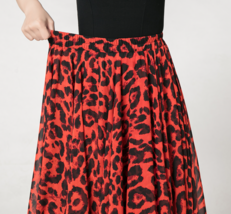 LEOPARD Print Mesh Maxi Skirt Summer Chiffon Skirt Custom Plus Size Beach Skirt image 11