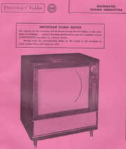 1956 MAGNAVOX CMUD477AA TELEVISION Tv Photofact MANUAL 36 PAGES Amp 145A... - $9.89