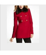 Express Red Coat w/ Detachable Faux Fur Collar, Sz Medium - $109.40 CAD