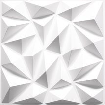 Dundee Deco 3D Wall Panels - Geometric Diamond Paintable White PVC Wall Paneling - £5.84 GBP+