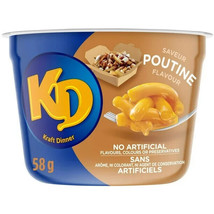 12 X KD Kraft Dinner Poutine Macaroni &amp; Cheese Snack Cups Pasta 58g Each - £34.43 GBP